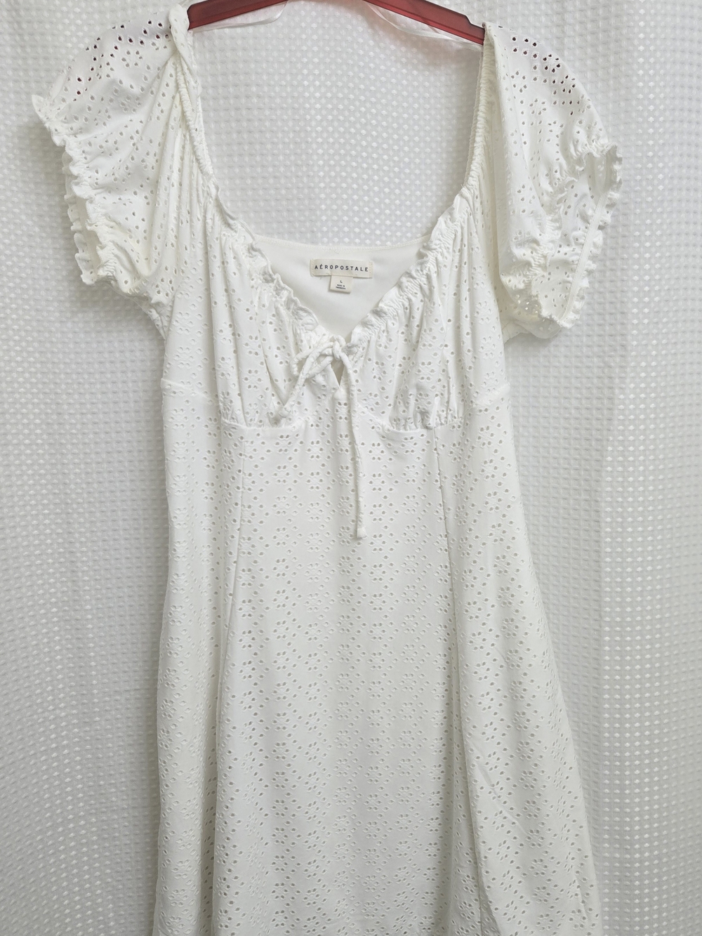 Aeropostale White Eyelet Tie-Front Dress